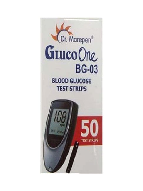 Dr Morepen Dr.Morepen BG-03 Blood Glucose Test Strips - 50 Pieces (Black and White)