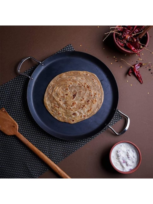 The Indus Valley Pre Seasoned Black Iron Tawa - Set of 1