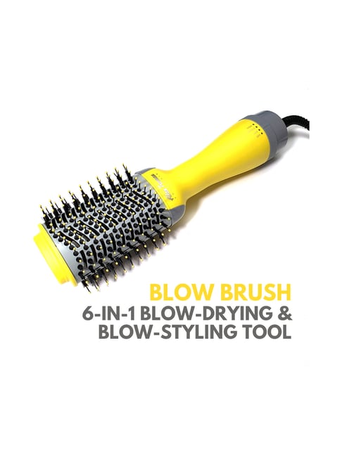 Alan Truman The Blow Brush 1100W Electric Hair Curler (Yellow and Grey)