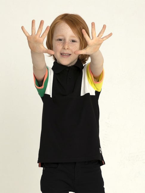 Cherry Crumble By Nitt Hyman Kids Multicolor Color Block Pattern Polo T-Shirt-picture-26
