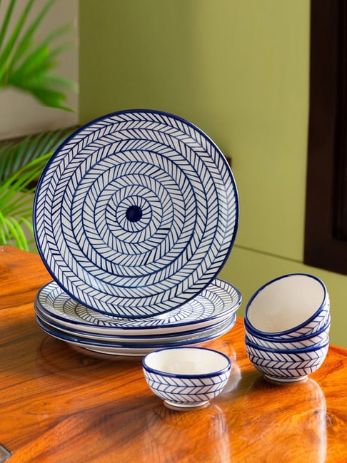 Buy ExclusiveLane Dinner Set WIth Dinner Plates Katoris at Best