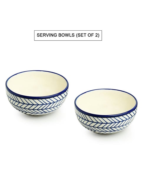 Buy ExclusiveLane Ceramic Dinner Plates - With Serving Bowls & Katoris,  Earthen Turquoise, Hand Glazed, Microwave Safe Online at Best Price of Rs  3560 - bigbasket