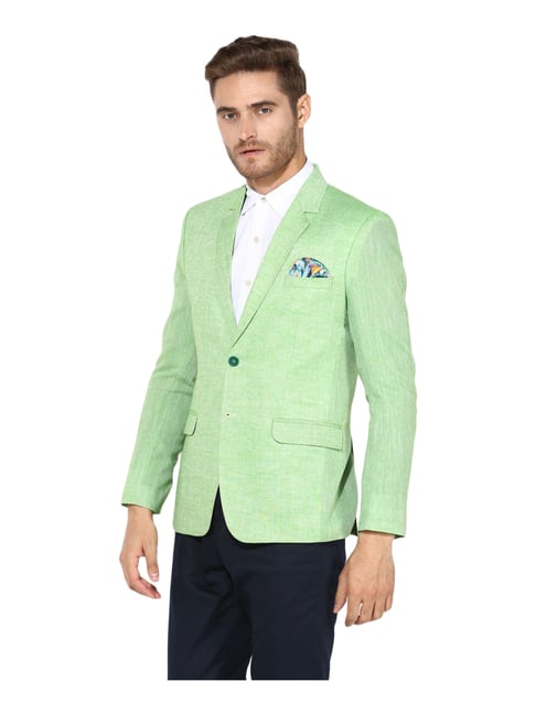 green linen blazer mens