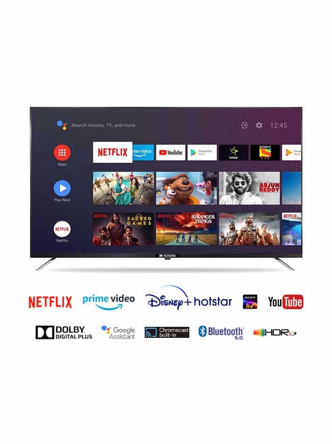 Kodak 139 cm (55 Inches) Smart 4K UHD LED TV 55CA0909 (2021 Model, Black) With Dolby Digital Plus