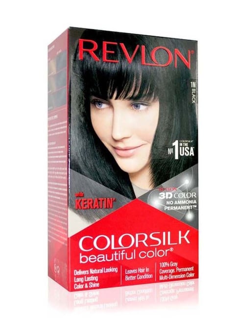 Revlon Colorsilk Ammonia Free Hair Color with Keratin Black 1N - 40 ml