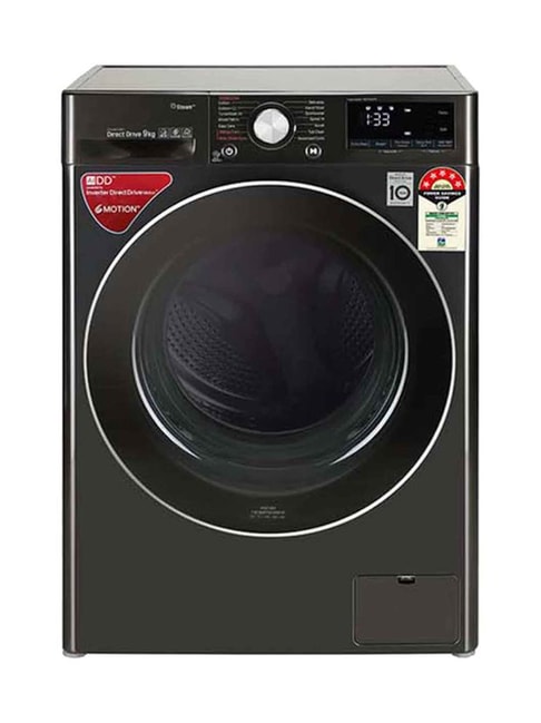 LG 9 kg Fully Automatic Front Load with In-built Heater Black  (FHV1409ZWB)