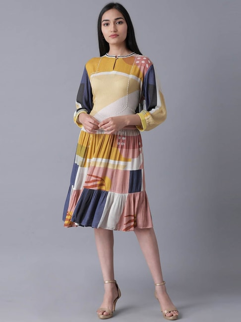 W Multicolor Printed Maxi Dress Price in India