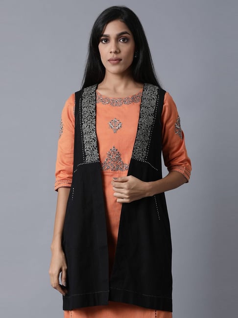 W Black Embroidered Shrug-picture-35