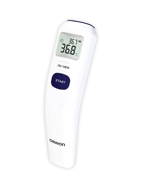 Omron MC-720 Non-Contact Infrared Digital Forehead Thermometer (White)