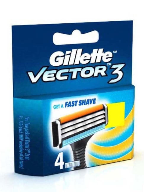 Buy Gillette Vector 3 Razor Blades Cartridge Pack of 4 Online At Best ...