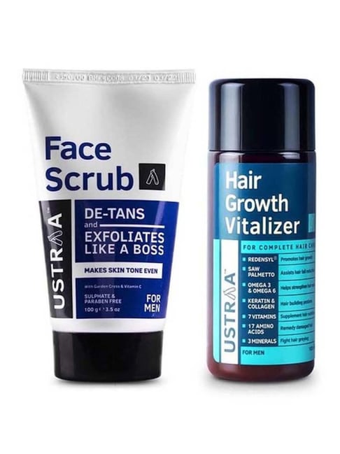 Ustraa Hair Growth Vitalizer & De-Tan Face Scrub