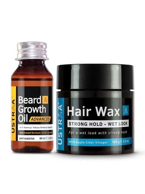 Ustraa Beard Growth Oil Advanced & Hair Wax for Wet Look