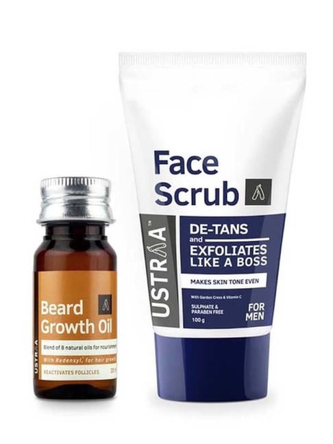 Ustraa Beard Growth Oil & De Tan Face Scrub