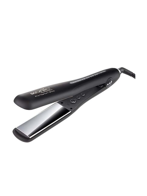 Ikonic Professional Hair Straightener Pro Titanium Shine Black & Silver