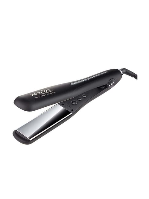 Ikonic Professional Hair Straightener Pro Titanium Shine Black & Silver