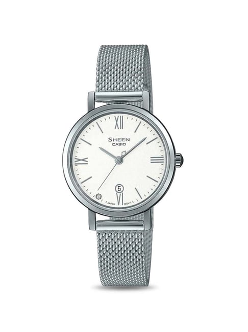 Casio sheen silver sales watch