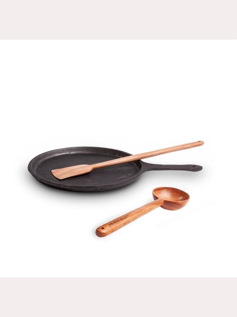 The Indus Valley Black & Brown Cast Iron 3 Piece Cookware Set