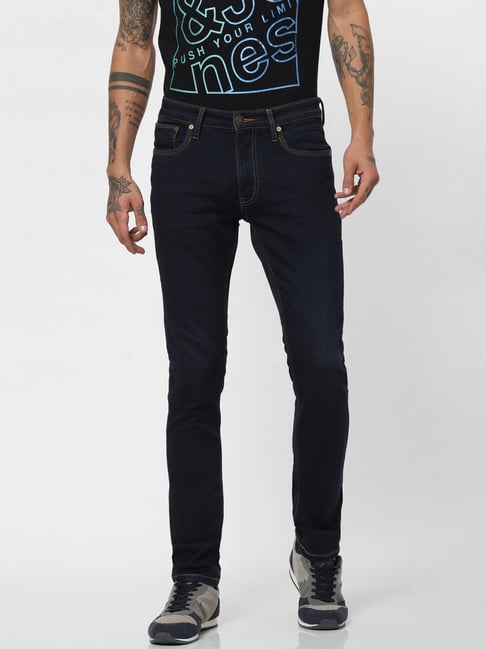 Jack & Jones Navy Low Rise Solid Jeans