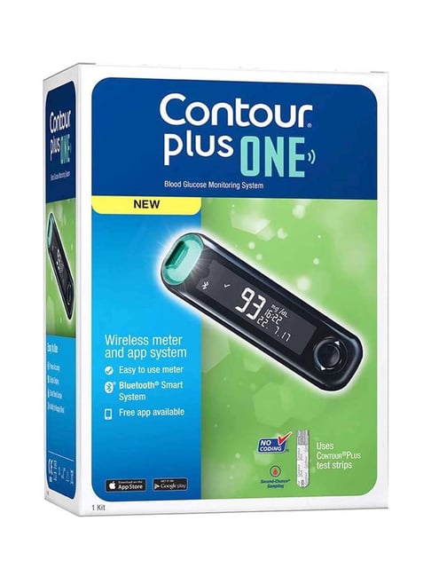 Contour Plus One Glucometer with 25 Free Strips (Multicolor)