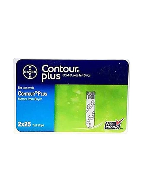 Contour Plus Blood Test Strips - Pack of 50 (Multicolor)