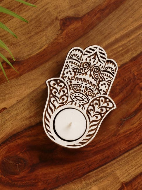 ExclusiveLane Hand-Carved Block Tea-Light Holder In Sheesham Wood-picture-21