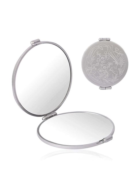 Buy MADDesign Mother of Pearl Compact Purse Mirror Double Sided Magnify  Digital Fractal Blue Silver Online at Lowest Price Ever in India | Check  Reviews & Ratings - Shop The World