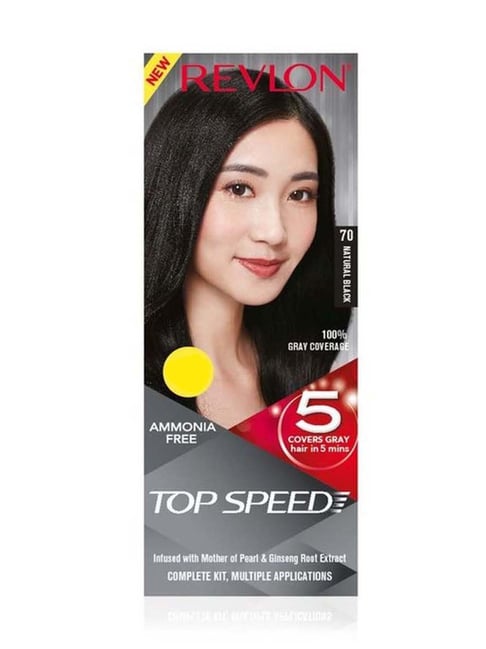 Revlon Top Speed Hair Color Small Pack Brownish Black 68 - 40 gm + 15 ml-picture-21