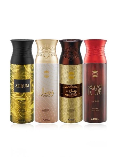 Ajmal Aurum, Wisal, Sacred Love & Wisal Dhahab Deodorant Spray for Men - Pack of 4-picture-34