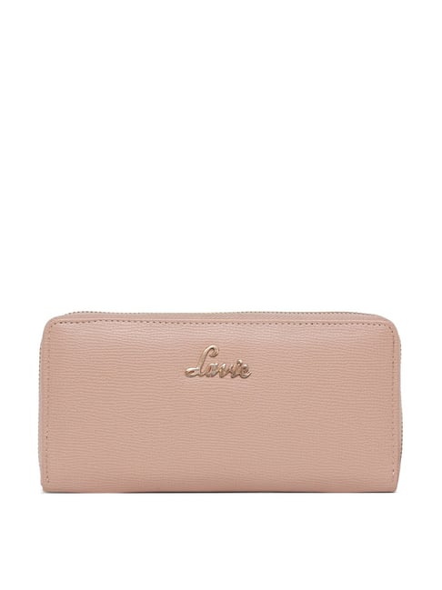 Lavie Sacy Pro Pink Solid Zip Around Wallet for Women