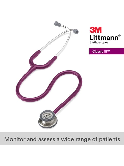 3M Littmann Classic III Monitoring Stethoscope, Plum Tube, 27 inch, 5831