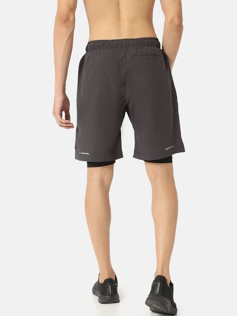 Buy Cultsport Graphite Regular Fit Shorts with Inner Tights for Men Online  @ Tata CLiQ