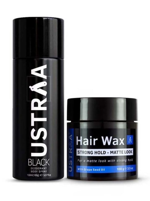 Ustraa Black Deodorant & Hair Wax Matt Look Strong Hold
