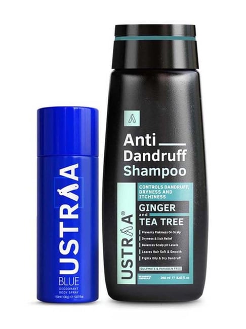 Ustraa Blue Deodorant & Anti Dandruff Hair Shampoo