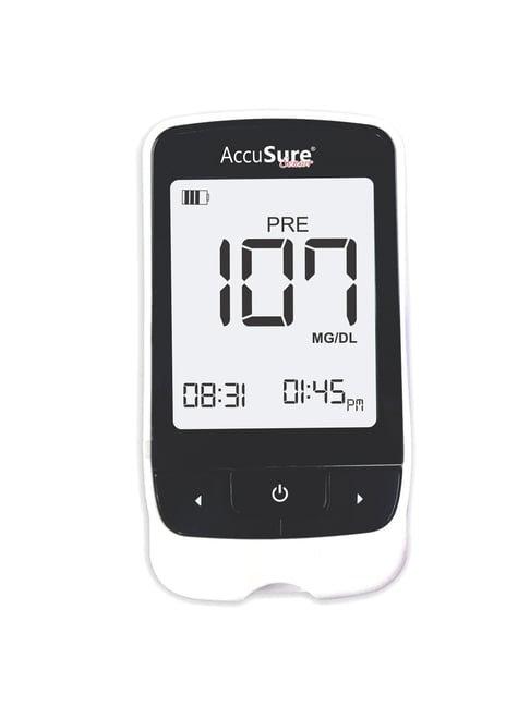 Accusure Sensor Glucometer Machine With 25 Test Strips (Black)