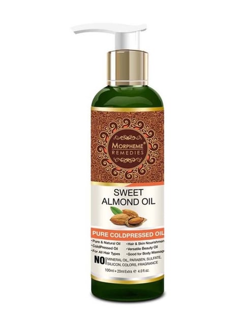 Morpheme Remedies Pure Sweet Almond Cold Pressed Oil for Hair & Skin - 120 ml