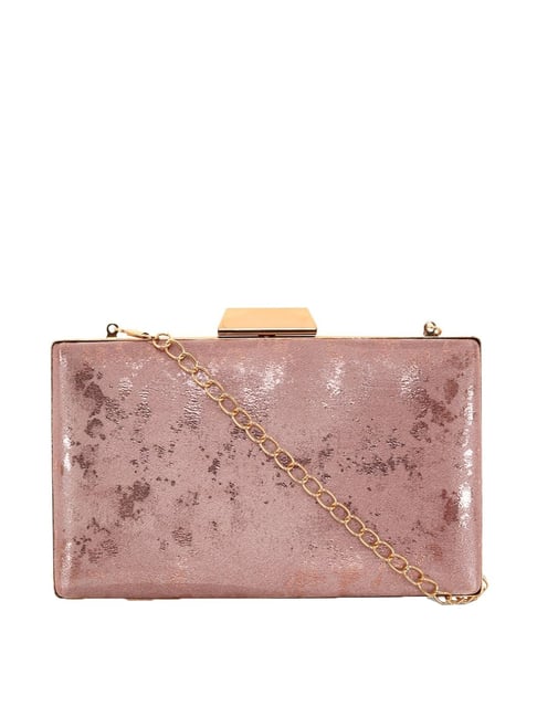 Lavie Tex Framed Rose Gold Clutch