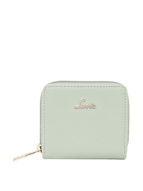 Lavie Rally Pro Mint Green Solid Zip Around Wallet for Women