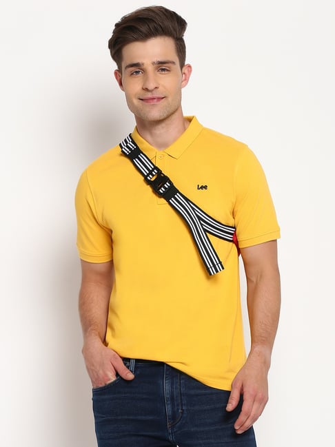 Lee Yellow Regular Fit Polo T-Shirt