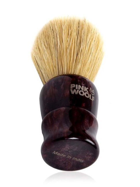 Pink Woolf Boar Shaving Brush - Maroon Handle