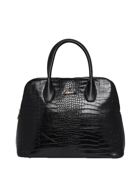 Lavie Mimi LG Black Textured Medium Tote Handbag Price in India