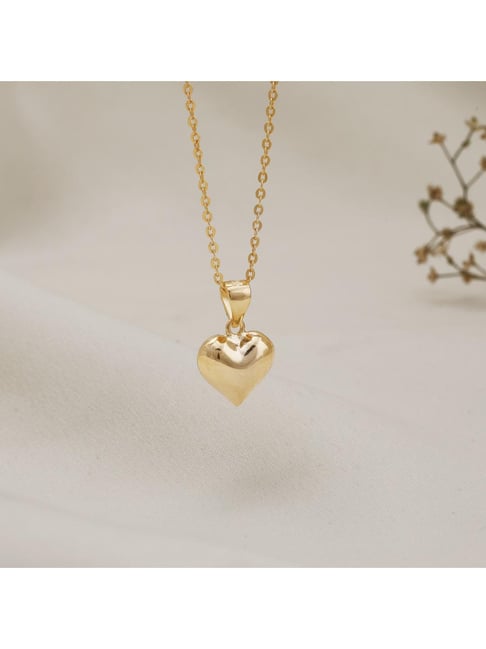 GIVA Sterling Silver Gold-Plated Heart Pendant with Link Chain