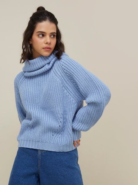 Plus Size Heart Knitted Turtleneck Sweater