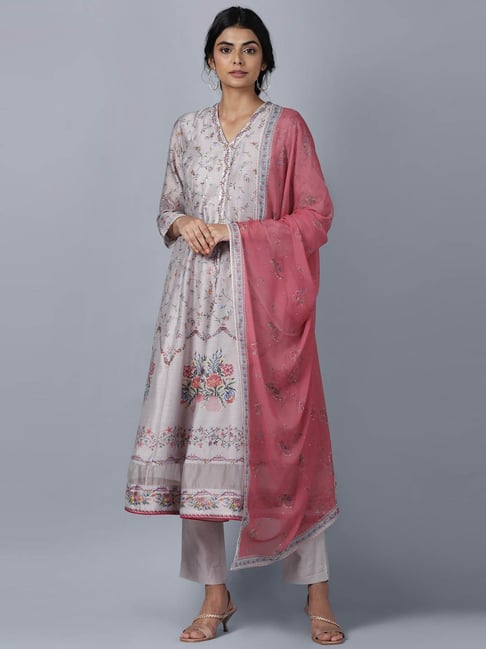 Arayna Women's Floral Printed 100% Cotton Kurti Palazzo Pants Set with  Dupatta, Maroon, 3X-Large : Amazon.in: Fashion
