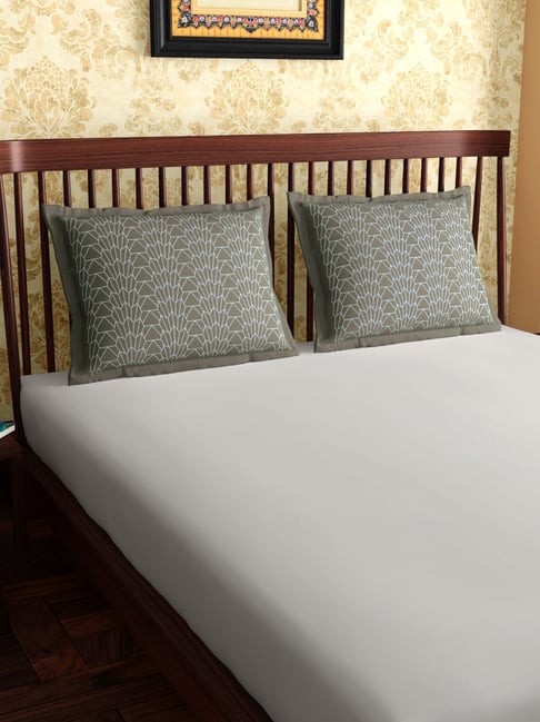 Petal Home Suzhou Grey Cotton Pillow Covers - Set of 2