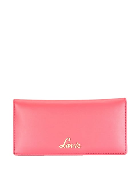 Lavie Safain Pink Solid Bi-Fold Wallet for Women