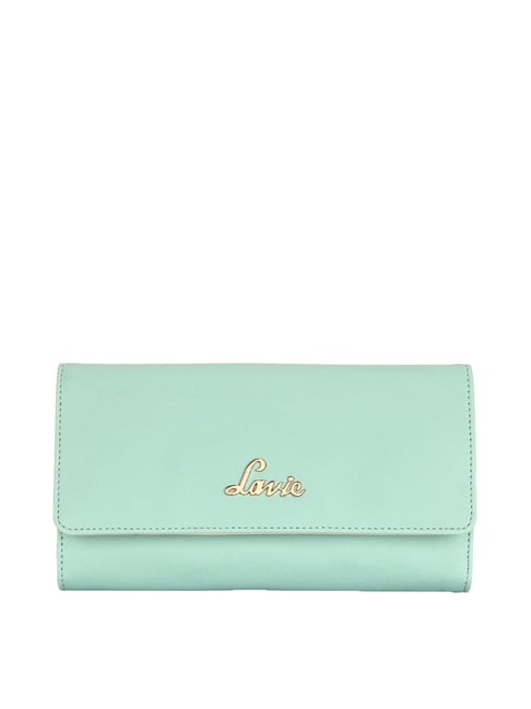 Lavie Trifiano Mint Green Solid Tri-Fold Wallet for Women