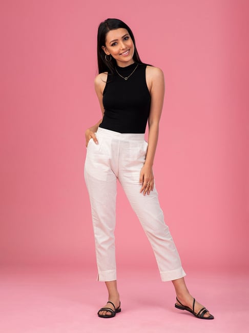 Missguided TAILORED BELTED HIGH WAISTED TROUSER  Trousers  pink   Zalandocouk