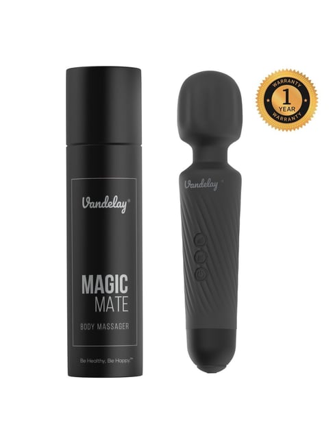 Vandelay Magic Mate Handheld Cordless Personal Body Massager (Matte Black)