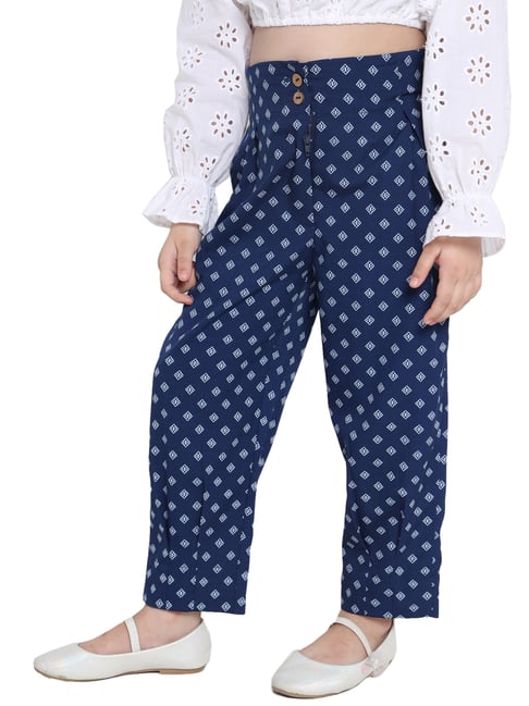 Nauti Nati Kids Blue & White Printed Pants