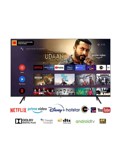 Kodak 126 cm (50 Inches) Android Smart Ultra HD 4K LED TV 50CAPRO5066 (2022 Model, Black)